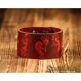 Genuine Leather Bracelet Cuff Wristband People  Carving Leather 